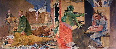 Mural at Rincon Center on Mooney's unjust imprisonment(far right)-by Anton Refregierx8