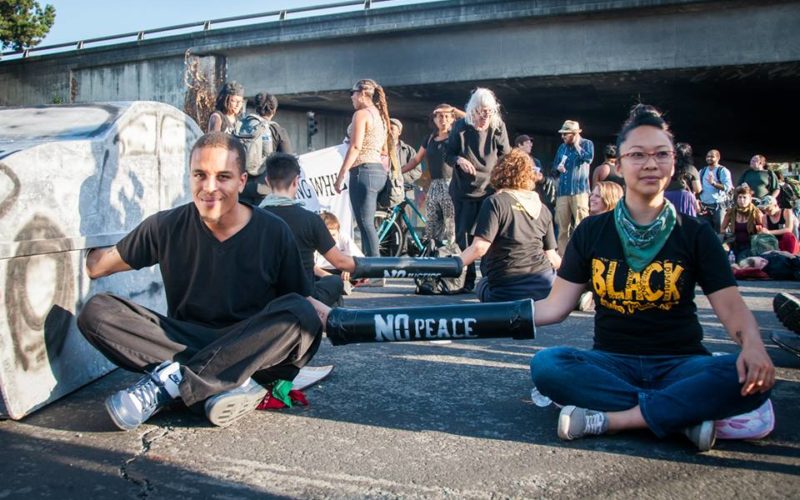 Ellen Choy with Asians 4 Black Lives. Photo by Kiwi Illafonte