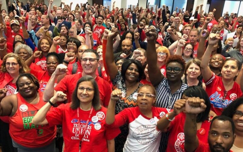 Chicago Teachers Union on the streets of Chicago.