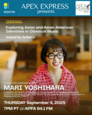 APEX Express poster depicting Professor of American Studies, Mari Yoshihara