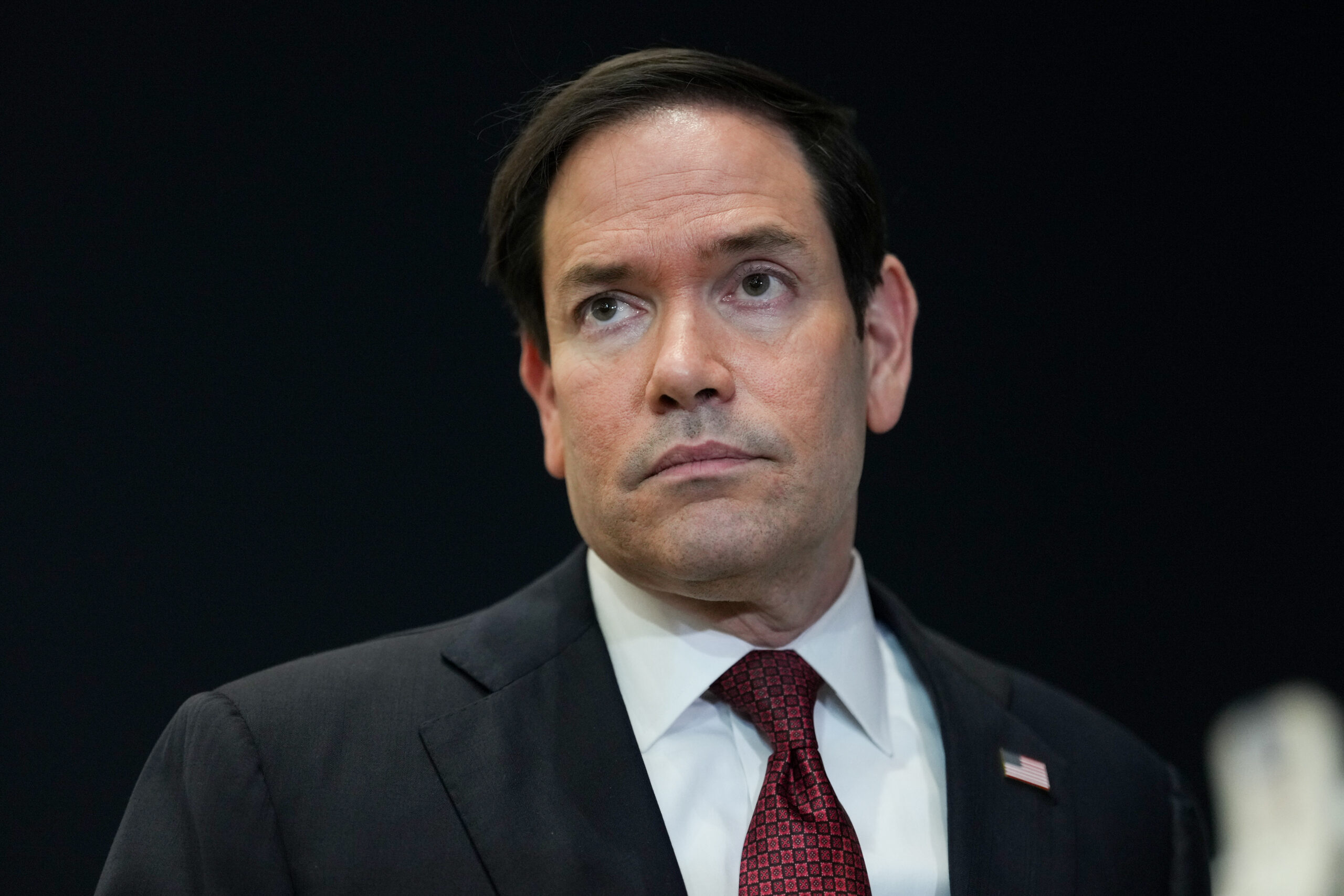 Secretary of State Marco Rubio upon his arrival at Al Bateen Executive Airport, in Abu Dhabi, United Arab Emirates, Tuesday, June 23, 2026. (Eric Lee/Pool Photo via AP)