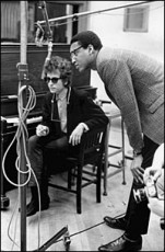 Bob Dyan and Tom Wilson in the studio