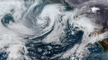 atmosphere with storm clouds from space