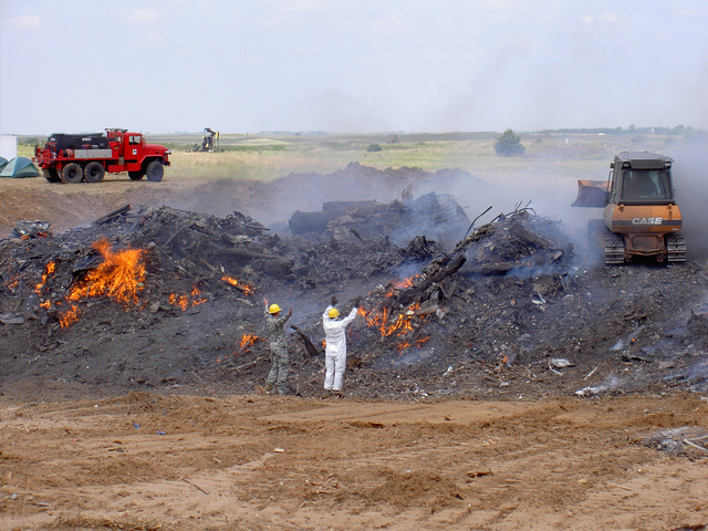 File photo of a open-air burn pit in Kansas.