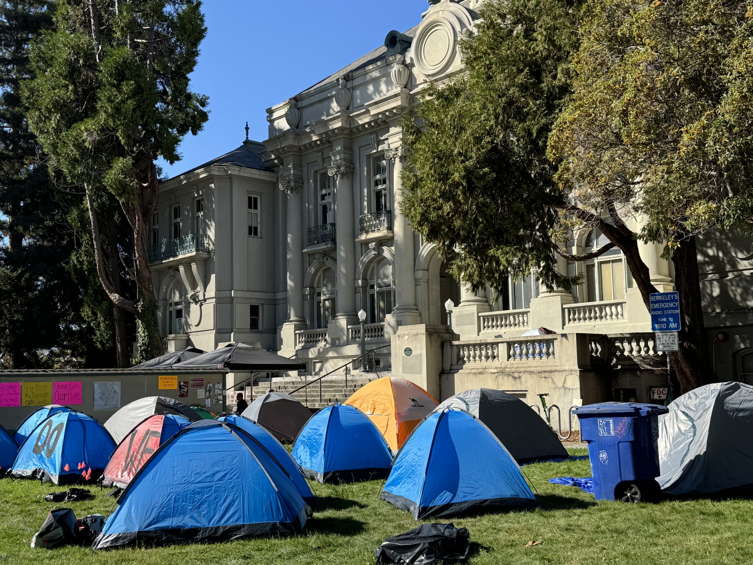 UNHOUSED HOMELESS ENCAMPMENT PROTEST OLD BERKELEY CITY HALL